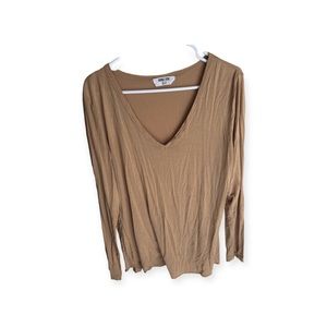 Double Zero brand flowey tan yellowish soft fall long sleeve size large